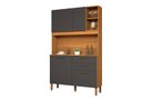Ver imagem 6 de Armário para Cozinha 120cm Lume Compacto Robusto Pequeno para Apartamento 4 Portas com 2 Gavetas:gra