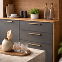 Ver imagem 2 de Armário para Cozinha 120cm Lume Compacto Robusto Pequeno para Apartamento 4 Portas com 2 Gavetas:gra