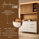 Ver imagem 3 de Armário para Cozinha 120cm Lume Compacto Robusto Pequeno para Apartamento 4 Portas com 2 Gavetas:gra