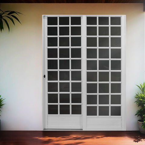 Porta de Aço 215x160cm Minas Sul MGM Abertura Direita Branco