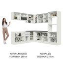 Ver imagem 5 de Cozinha Completa de Canto 100% MDF Madesa Acordes 459001 Armário e Balcão Frentes Branco Brilho Cor: