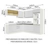 Cozinha Completa de Canto 100% MDF Madesa Acordes 459001 Armário e Balcão Frentes Branco Brilho Cor: - 3