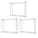 Ver imagem 1 de Kit 3 Araras Closet Expositor de Roupas com Rodízios Aço Cromado Branco