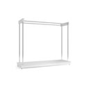 Ver imagem 3 de Kit 3 Araras Closet Expositor de Roupas com Rodízios Aço Cromado Branco