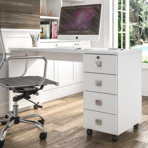 Mesa para Escritório 4 Gavetas e Rodízios Dubai