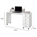 Ver imagem 2 de Mesa para Escritório 4 Gavetas e Rodízios Dubai