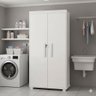 Armário Multiuso 2 Portas 8 Nichos 1 Prateleira para Lavanderia Quarto ou Escritório:branco - 1