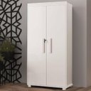 Ver imagem 4 de Armário Multiuso 2 Portas 8 Nichos 1 Prateleira para Lavanderia Quarto ou Escritório:branco