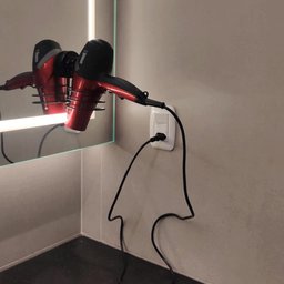Suporte Porta Secador de Cabelo Preto com Ventosa de Parede Aço Faciliti Schmitt - 2