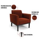 Ver imagem 4 de Namoradeira e 2 Poltronas Base Madeira Preto Marisa Bouclê Terra D03 - D’Rossi