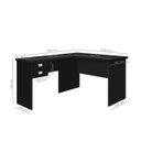Ver imagem 3 de Mesa / Escrivaninha em L Para Computador TAUR 2 Gavetas sendo 1 Com Chave e Puxadores Cromados Cor P