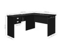 Ver imagem 3 de Mesa / Escrivaninha em L Para Computador TAUR 2 Gavetas sendo 1 Com Chave e Puxadores Cromados Cor P