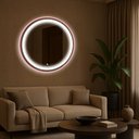Ver imagem 4 de Espelheira 100x100 E08 Rose Gold Aluminio Sup Par Led Jat 02 Branco Bivolt Touch