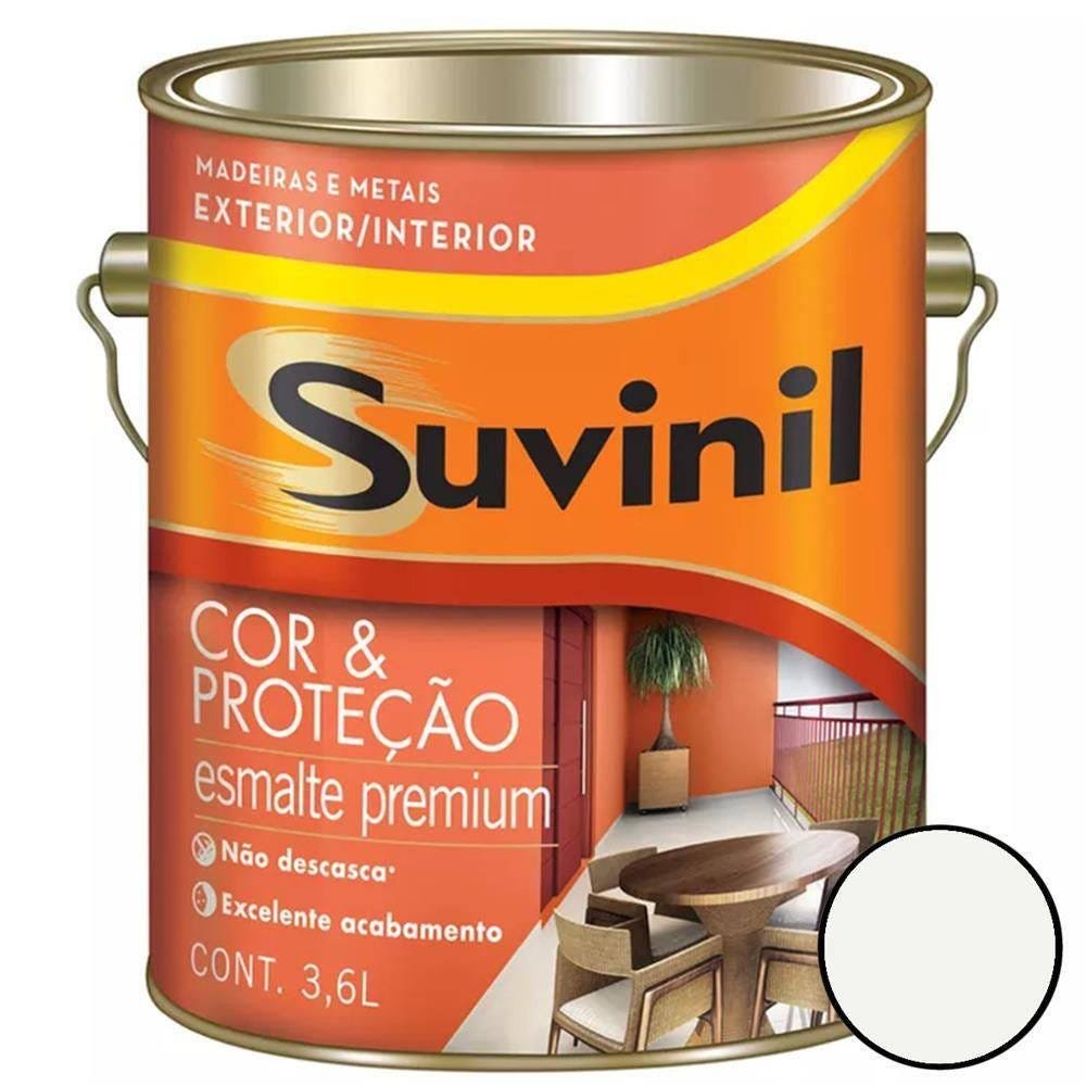 Tinta Esmalte Sintético Cor e Proteção Brilhante Para Madeira e Metal Branco 3 - 2