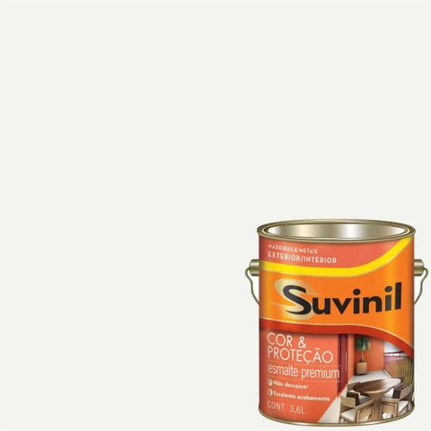 Tinta Esmalte Sintético Cor e Proteção Brilhante Para Madeira e Metal Branco 3