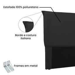 Cabeceira Cama Box Casal 140 Cm Garden Veludo Preto S04 - D'Rossi - 3