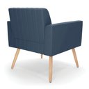 Ver imagem 5 de Kit 2 Poltronas Viena Gomada Suede Pés Palito Natural - D’Rossi Azul Marinho