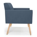 Ver imagem 4 de Kit 2 Poltronas Viena Gomada Suede Pés Palito Natural - D’Rossi Azul Marinho
