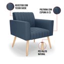 Ver imagem 6 de Kit 2 Poltronas Viena Gomada Suede Pés Palito Natural - D’Rossi Azul Marinho