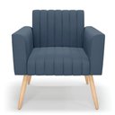 Ver imagem 3 de Kit 2 Poltronas Viena Gomada Suede Pés Palito Natural - D’Rossi Azul Marinho