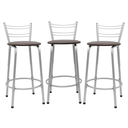 Ver imagem 1 de Kit 3 Banquetas para Balcão Flórida Prata 60cm Cozinha Gourmet Bistrô Bancada Piscina Área de Lazer