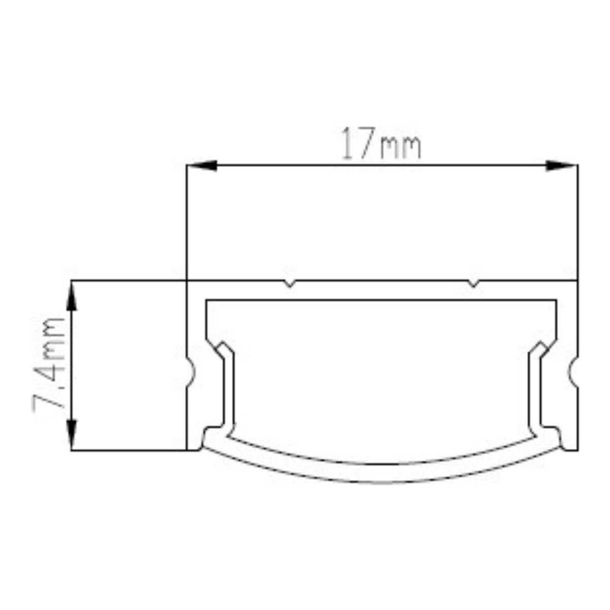 Kit 10 Perfil de Led Reforçado Sobrepor 17x7mm Barra 3m para Fita de Led Pasilux:branco - 5