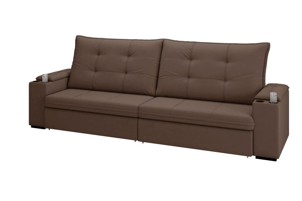 Sofá Royale 2,30m Retrátil/reclinável Suede Marrom - Xflex