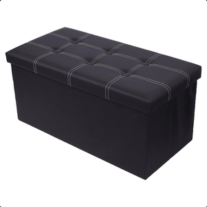 Puff com Bau Banqueta Dobravel Portatil Porta Objetos 95l