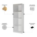 Ver imagem 3 de Estante Livreiro Bipartida 63cm com Prateleiras Form Branco Z56 - Mpozenato