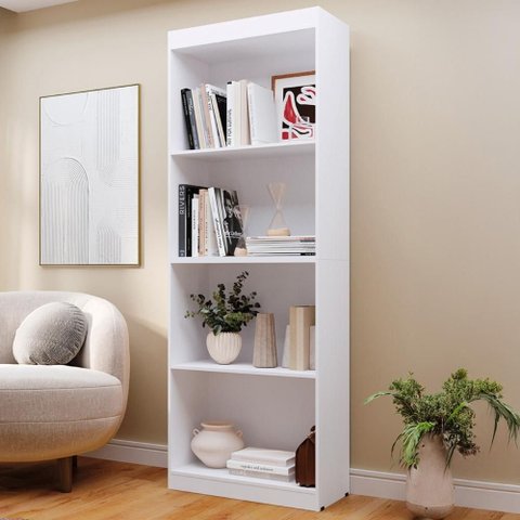 Estante Livreiro Bipartida 63cm com Prateleiras Form Branco Z56 - Mpozenato
