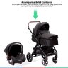 Conjunto Carrinho e Bebê Conforto Para Bebê 15Kg Travel System e Moisés Ts Kansas Preto Premium - 6
