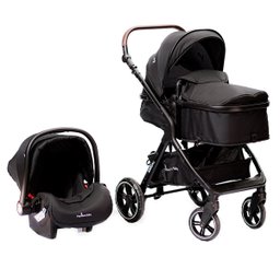Conjunto Carrinho e Bebê Conforto Para Bebê 15Kg Travel System e Moisés Ts Kansas Preto Premium - 1