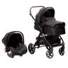 Conjunto Carrinho e Bebê Conforto Para Bebê 15Kg Travel System e Moisés Ts Kansas Preto Premium - 1