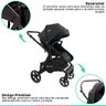Conjunto Carrinho e Bebê Conforto Para Bebê 15Kg Travel System e Moisés Ts Kansas Preto Premium - 2