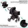 Conjunto Carrinho e Bebê Conforto Para Bebê 15Kg Travel System e Moisés Ts Kansas Preto Premium - 4