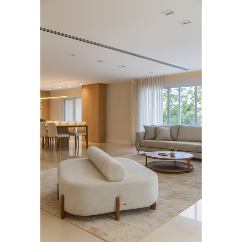 Sofá Decorativo Ilha Orgânico Sala Estar Boucle Bege - Montanaris Decor