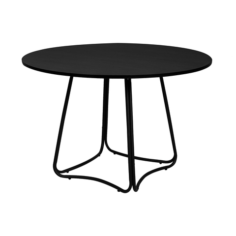 Mesa de Jantar Stella Redonda Preta Base Metálica Waw Design