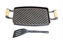Ver imagem 1 de Chapa Bifeteira Grill Antiaderente Alça 31x24cm e Espátula