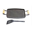 Ver imagem 1 de Chapa Bifeteira Grill Antiaderente Alça 31x24cm e Espátula