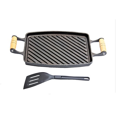 Chapa Bifeteira Grill Antiaderente Alça 31x24cm e Espátula