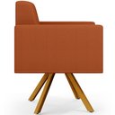 Ver imagem 7 de Kit 03 Poltronas Decorativa Base Giratória de Madeira Helô L02 Tecido Terracota - Lyam Decor