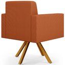 Ver mais imagens de Kit 03 Poltronas Decorativa Base Giratória de Madeira Helô L02 Tecido Terracota - Lyam Decor