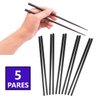 Kit 5 Pares Hashi Reutilizável Comida Japonesa Oriental Palitinho - 1