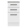 Balcão Armário de Cozinha 40 cm 3 Gavetas Branco Agata Madesa - 3