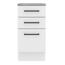 Ver imagem 3 de Balcão Armário de Cozinha 40 cm 3 Gavetas Branco Agata Madesa