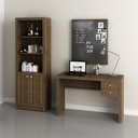 Ver imagem 1 de Conjunto de Escritório com Escrivaninha 02 pç CJ43018-095 Tecnomobili Tecno Móbili Nogal