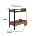Ver imagem 3 de Bar 102,5cm 2 Compartimentos Estrutura Metálica 27853 Steel Quadra Artesano - Vermont/preto Fosco
