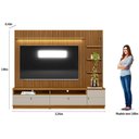Ver imagem 4 de Rack com Painel Ripado para TV 75 Pol. 224cm Golden L06 Nature/Off White - Mpozenato