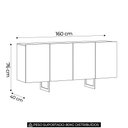 Ver imagem 2 de Buffet Aparador 160cm 4 Portas Melun N02 Preto - Mpozenato