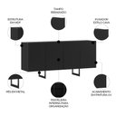 Ver imagem 4 de Buffet Aparador 160cm 4 Portas Melun N02 Preto - Mpozenato